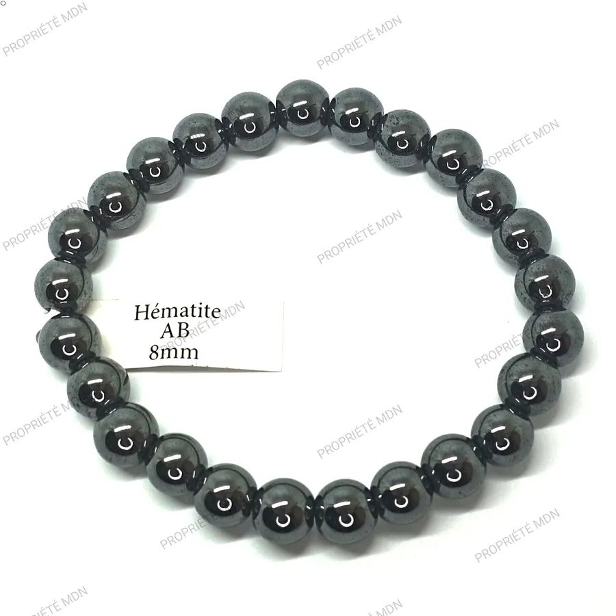 bracelet hématite 08mm