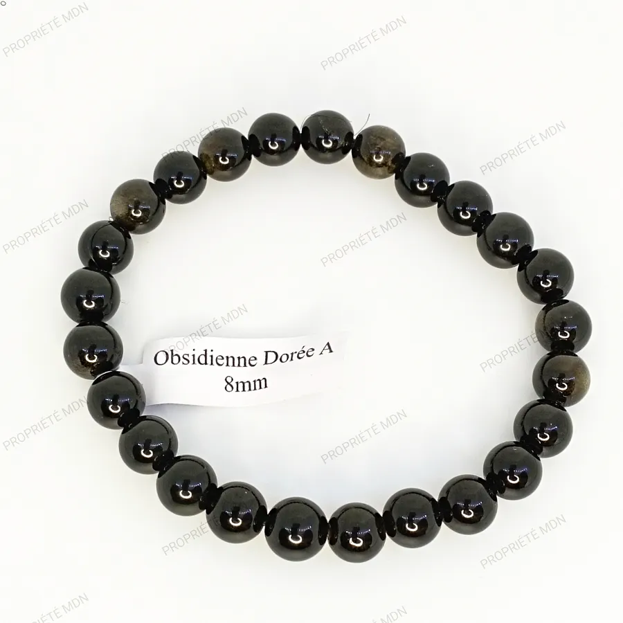 bracelet obsidienne 08mm
