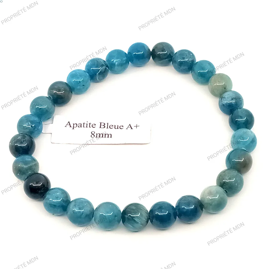 bracelet apatite bleue 08mm