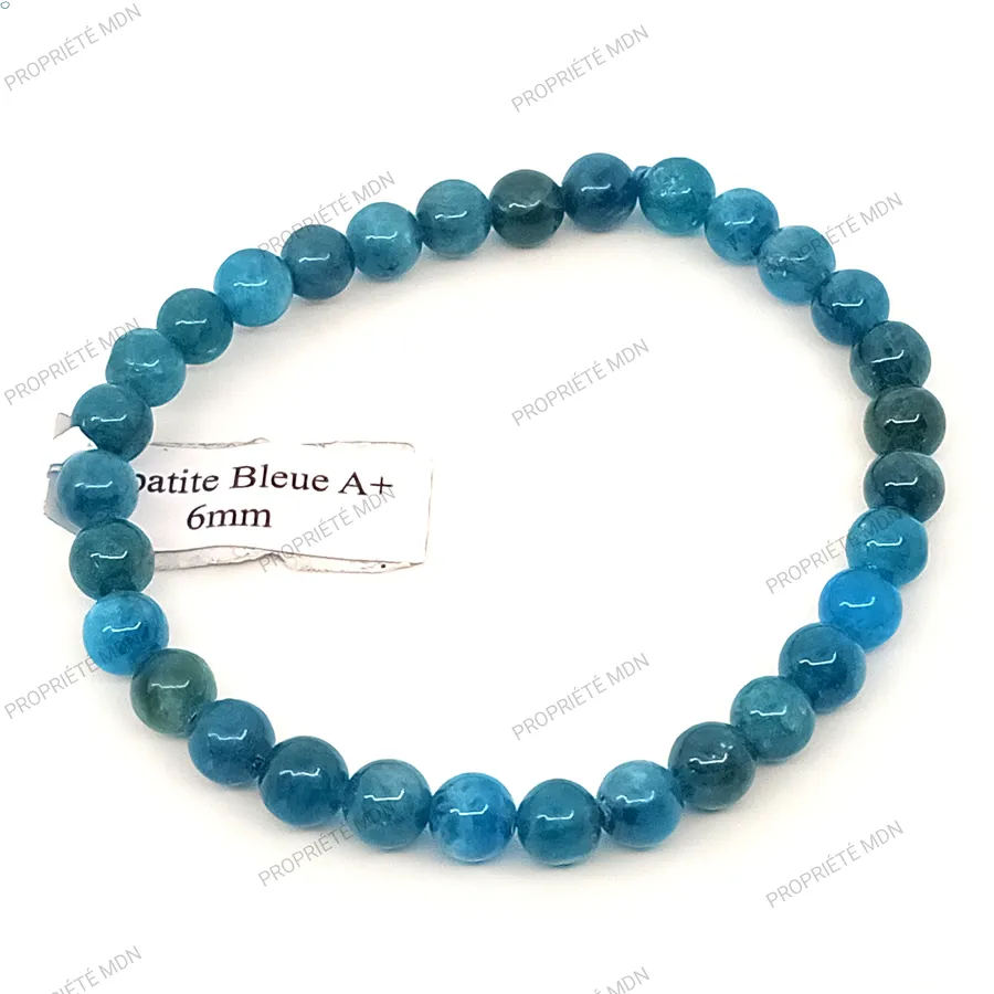 bracelet apatite bleue 06mm