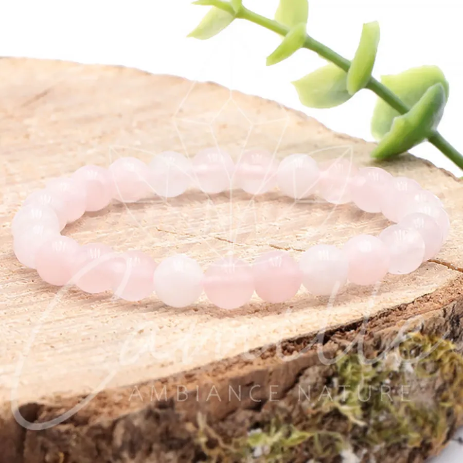 bracelet quartz rose du Brésil taille enfant qualité A pierre naturelle