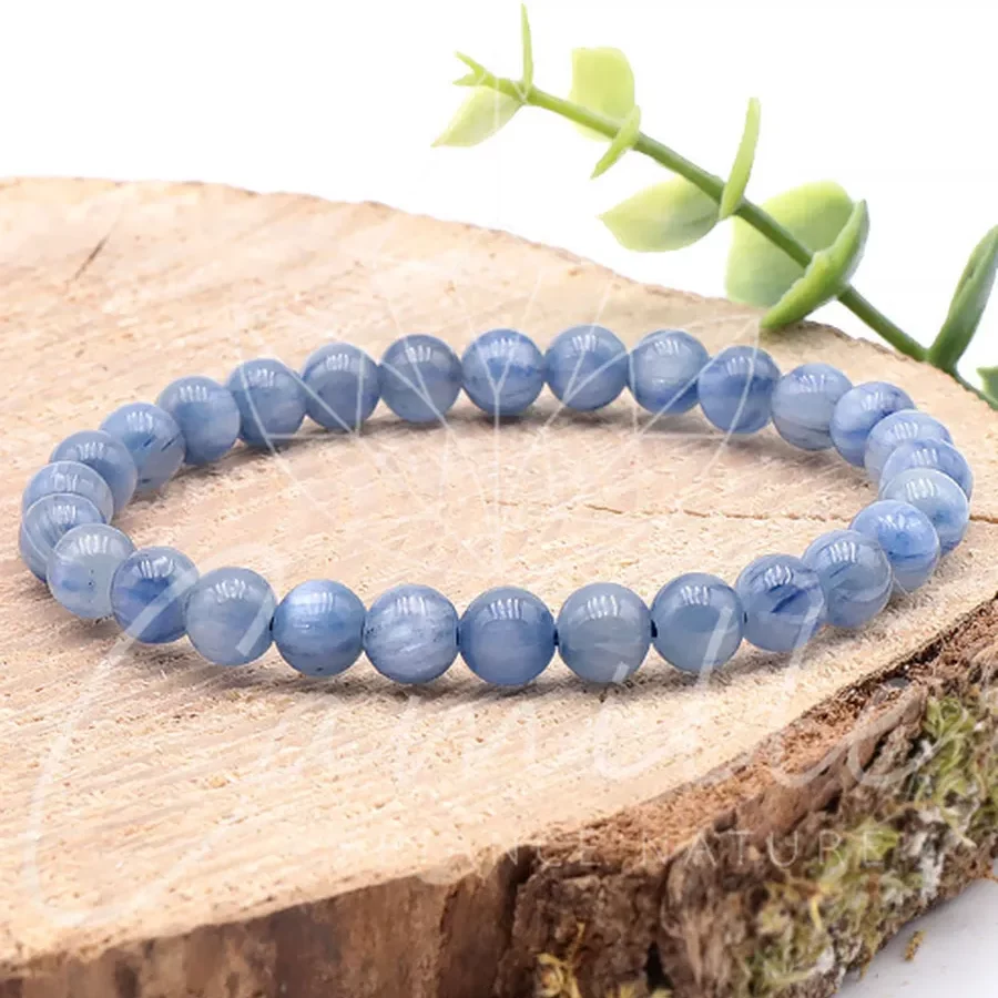 bracelet cyanite bleue naturelle 06mm qualité AA pierre naturelle