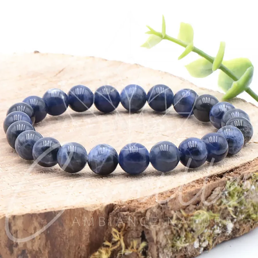 Bracelet sodalite du Brésil pure 08mm pierre naturelle