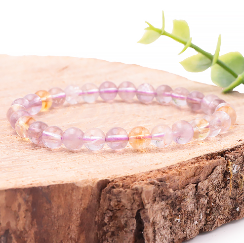 bracelet amétrine de qualité A pierre naturelle de couleur violette jaune avec une grande transparence gage de pureté