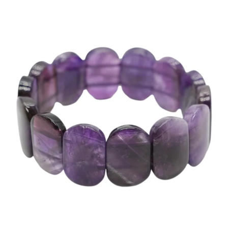 bracelet améthyste plaque AA+ Brésil pierre naturelle taillée en plaque de 16x24x7MM avec une qualité très pure AA+ bien violette