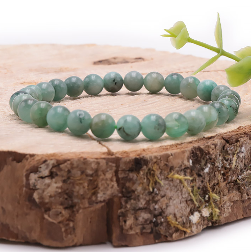 bracelet émeraude qualité AA perle 06mm pierre naturelle vert avec transparence sans inclusion