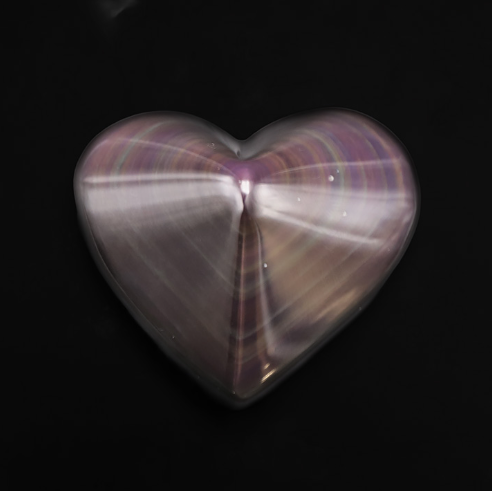 PIERRE OBSIDIENNE OEIL CÉLESTE COEUR 55MM MEXIQUE