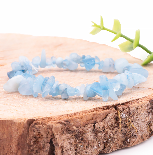 bracelet aigue marine naturelle de Namibie baroque