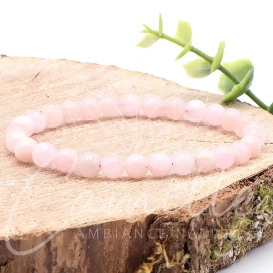 bracelet morganite qualité AA 06mm pierre naturelle rose