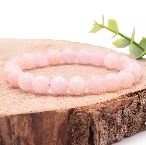 bracelet morganite 08mm du Brésil pierre naturelle rose à rose saumon sans inclusion très pure
