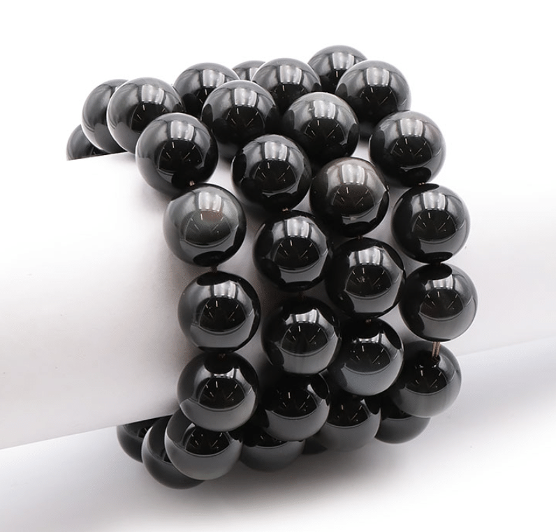 PIERRE NATURELLE OBSIDIENNE OEIL CÉLESTE A 18MM – Image 2