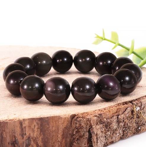 PIERRE NATURELLE OBSIDIENNE OEIL CÉLESTE A 14MM