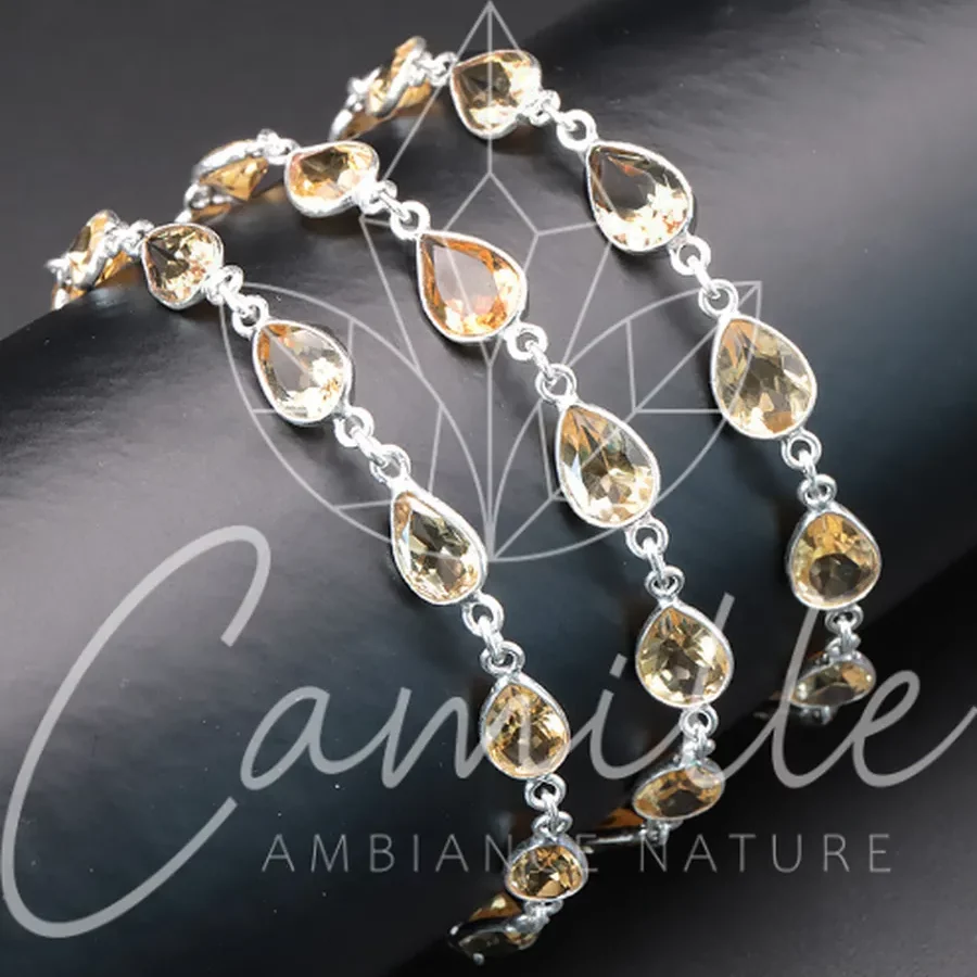 Bracelet argent citrine naturelle