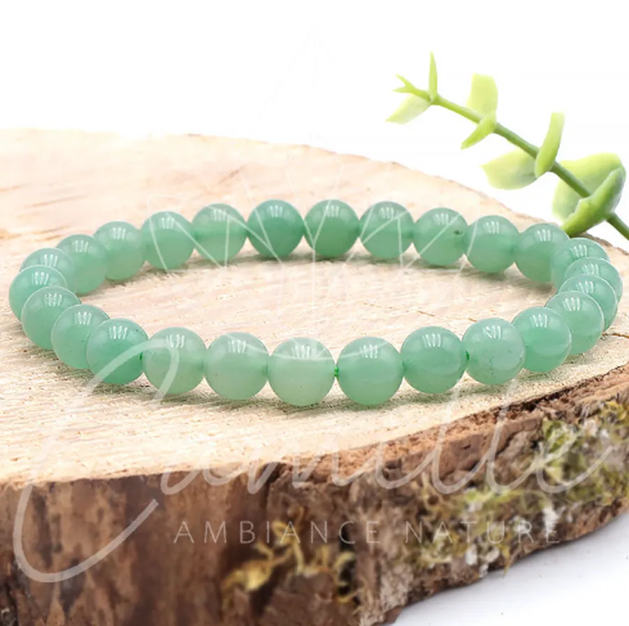 bracelet aventurine verte 08mm taille 2 pierre naturelle