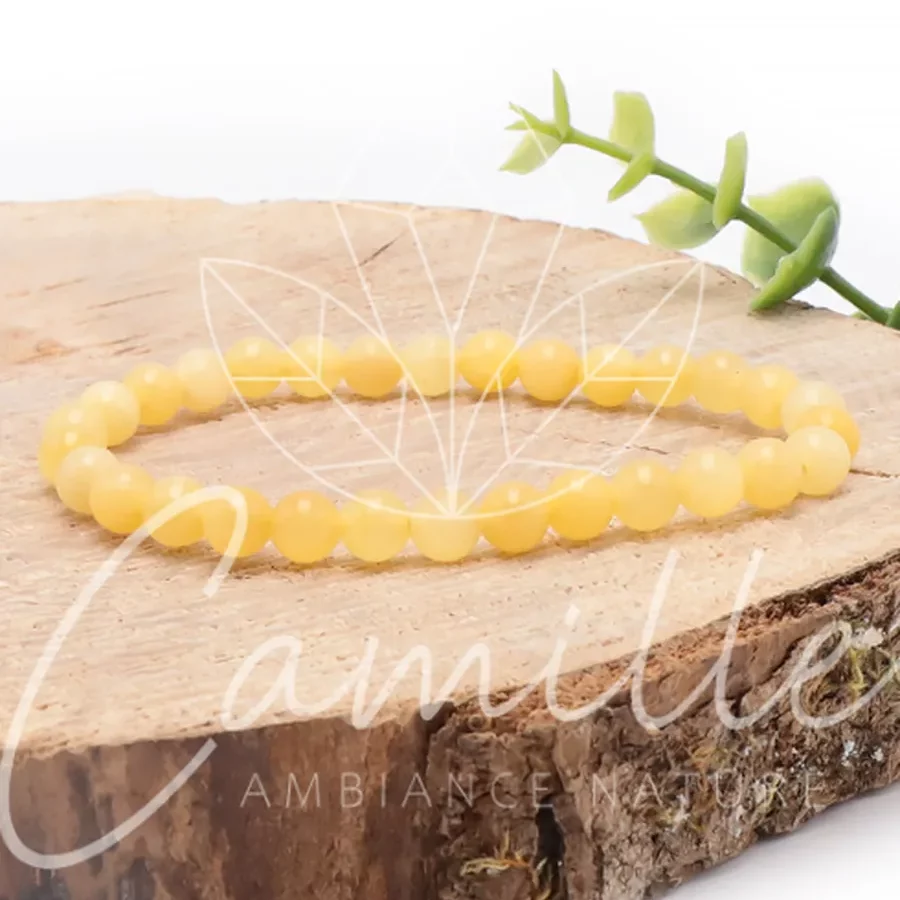 Bracelet calcite orange 06mm pierre naturelle du Mexique