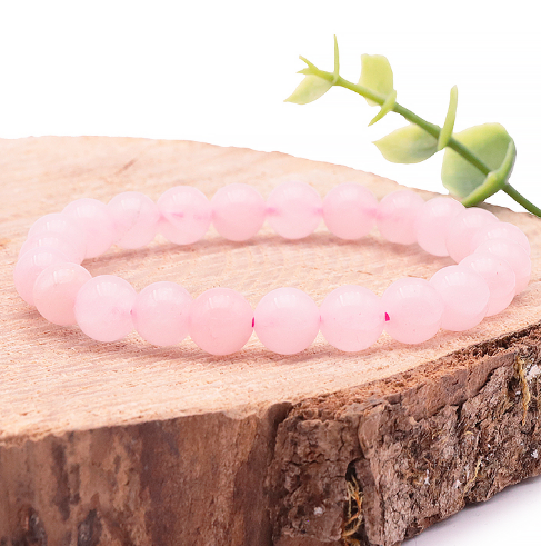 bracelet quartz rose de Madagascar 08mm pierre naturelle rose avec belle transparence