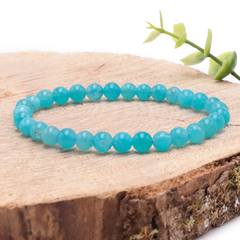 bracelet amazonite 06mm des États unis pierre naturelle de qualité AA très élevée vert intense belle transparence sans inclusion