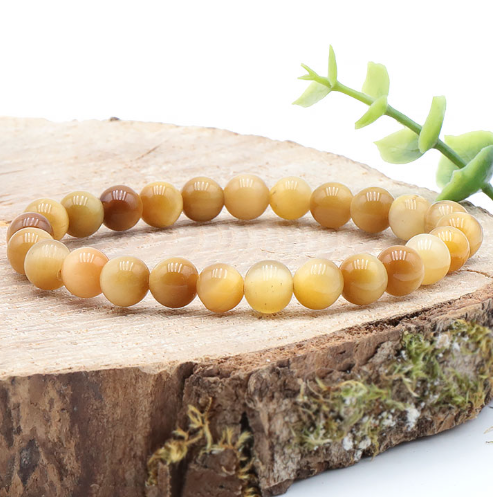 bracelet œil de tigre doré 08mm qualité AA