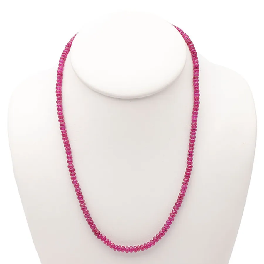 collier argent rubis