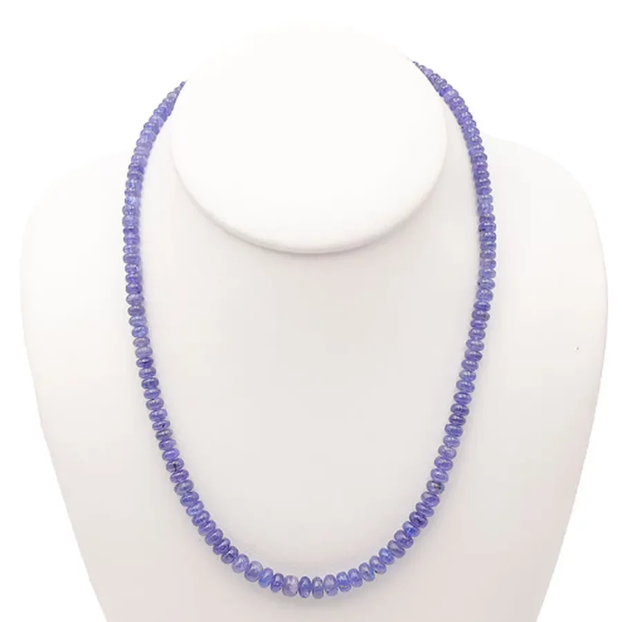 Collier tanzanite pierre naturelle bleu clair