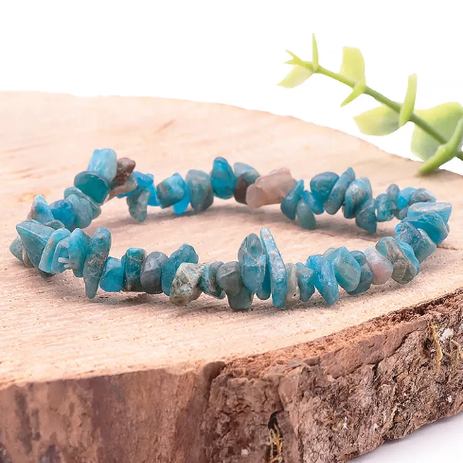 bracelet baroque apatite bleue de Madagascar