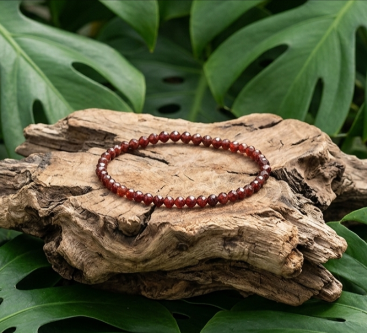 bracelet grenat brun héssonite facetté