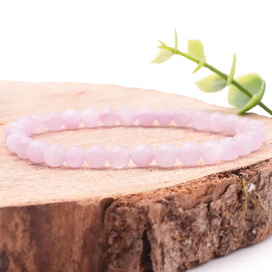 bracelet kunzite 06mm qualité AA pierre naturelle rose très pure