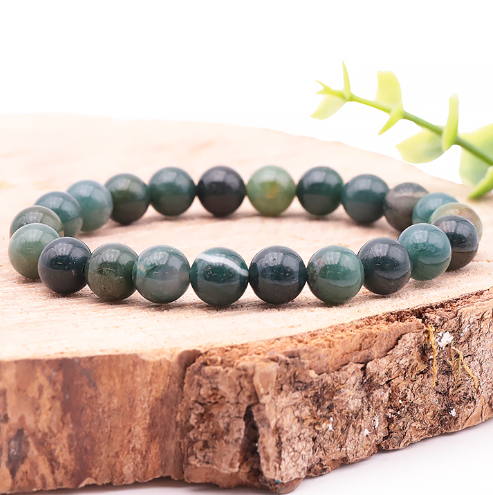 agate mousse pierre naturelle du Brésil et nuance de vert