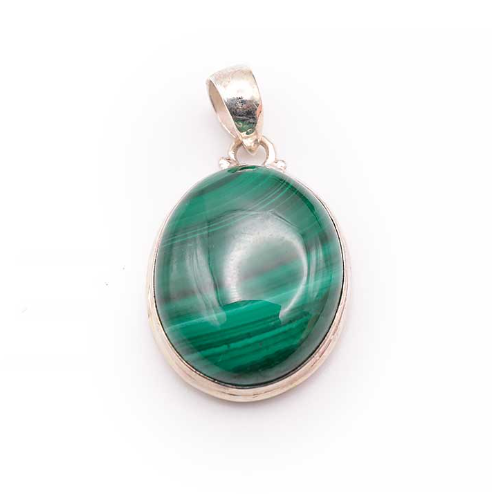 pendentif malachite du Congo AA pierre naturelle verte nuancé de marbrure