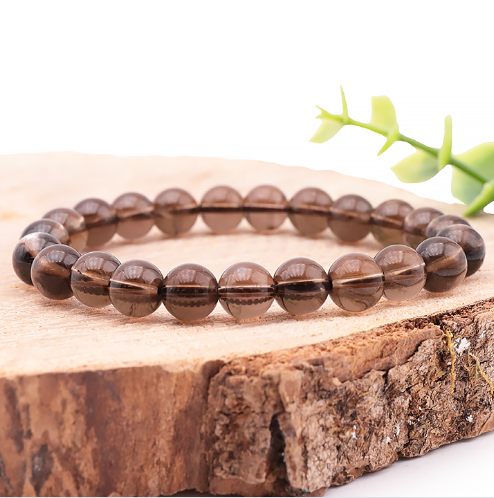 Bracelet cristal fumé pierre naturelle des États unis en 08mm qualité AA