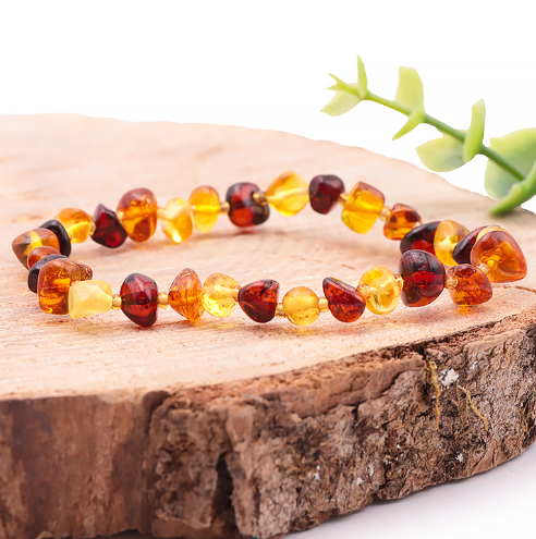 ambre multicolore 06mm qualité AA couleur jaune cognac et brun
