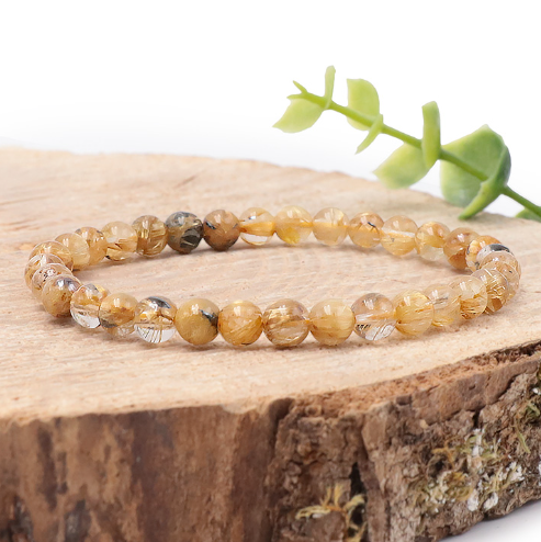 bracelet sélénite 08mm pierre naturelle blanche avec transparence du Maroc