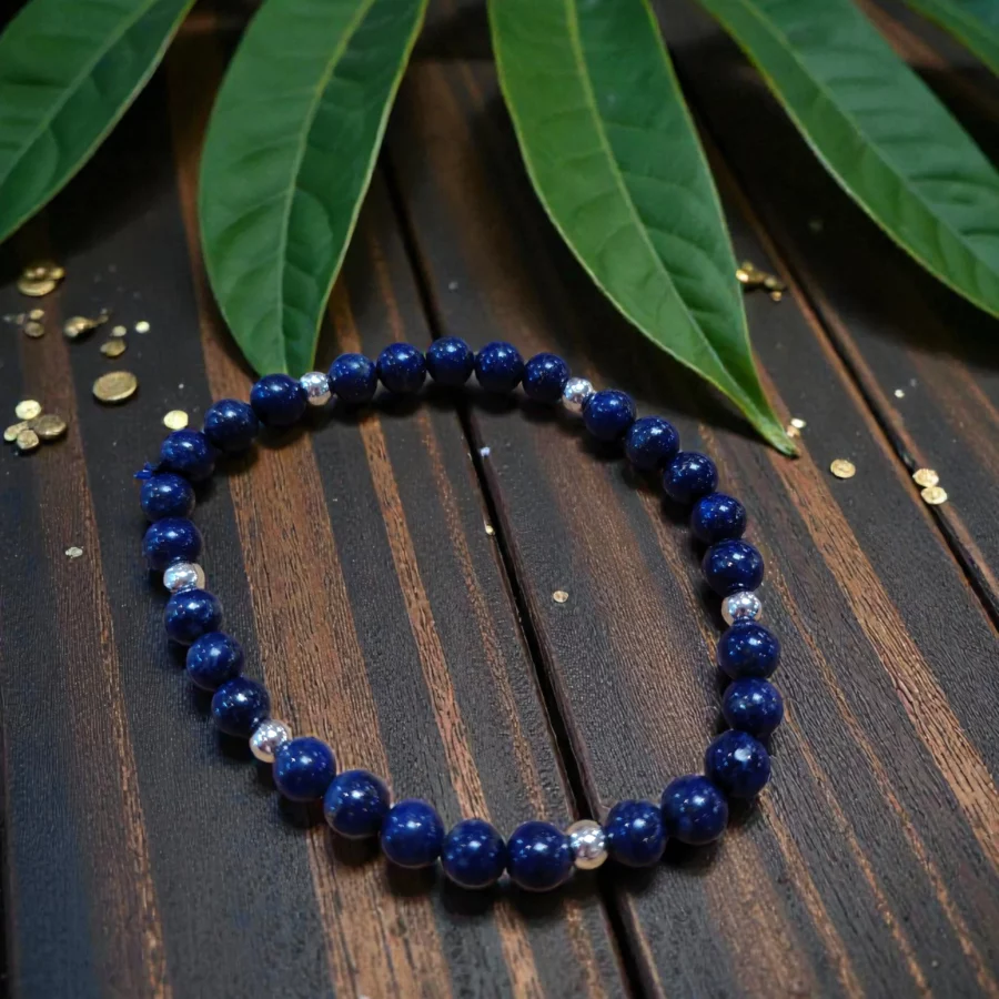 création bracelet lapis lazuli AAA 06mm bleu intense très pure