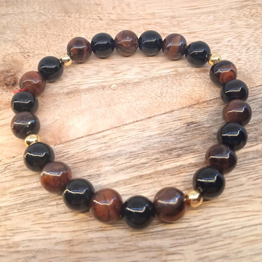 création onyx œil de taureau pierre noire pour onyx et pierre rouge foncé avec reflet noir