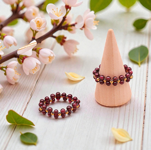 Bague en Grenat Rouge Naturel Qualité AA