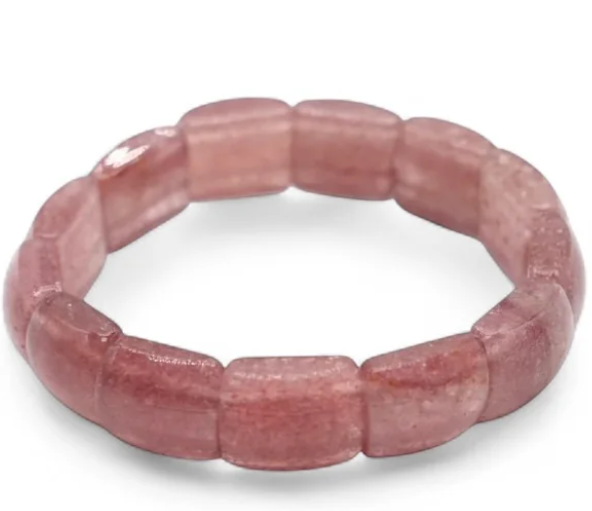 BRACELET PLAQUE QUARTZ HÉMATOÏDE QUALITÉ AA