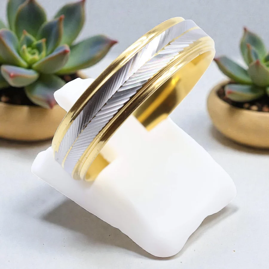 Bague Inox plaquée Or Liseré Doré