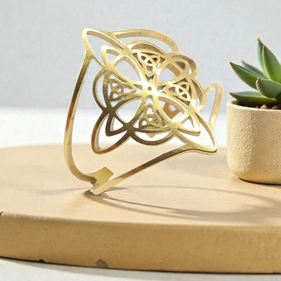 Bague Nœud de Sorcière Inox plaquée Or