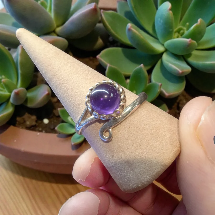 Bague Améthyste du Brésil en Argent 925 Réglable