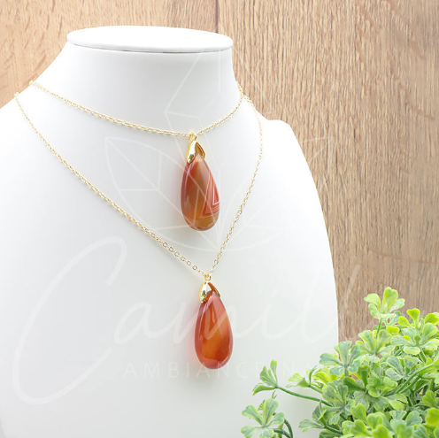 PENDENTIF GOUTTE CORNALINE QUALITÉ A+