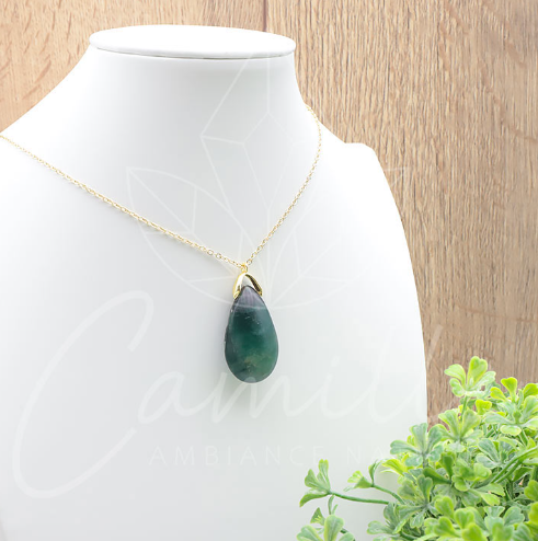 PENDENTIF GOUTTE FLUORINE BLEUE AA