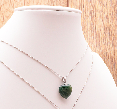 pendentif cœur agate mousse