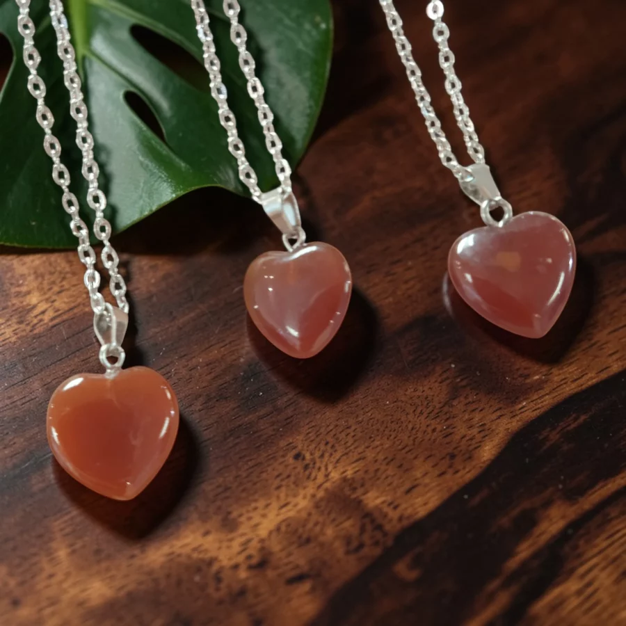 pendentif cœur cornaline pierre naturelle