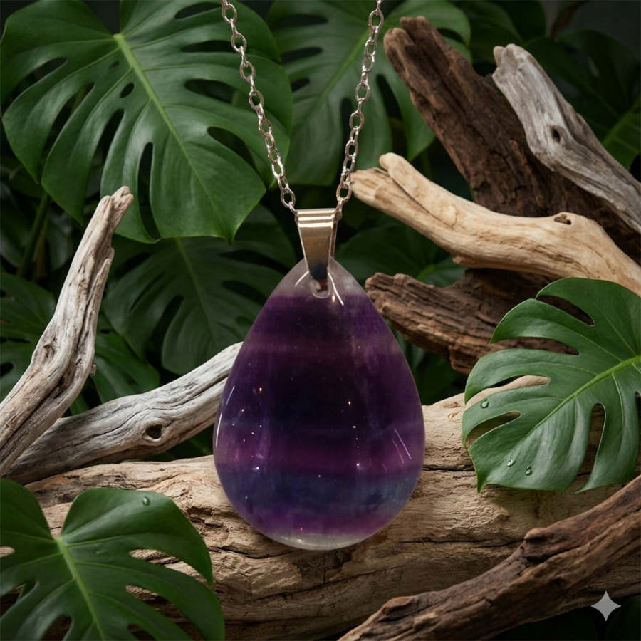 PENDENTIF FLUORINE MULTICOLORE