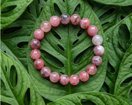 BRACELET RHODONITE PIERRE NATURELLE ROSE – Image 3