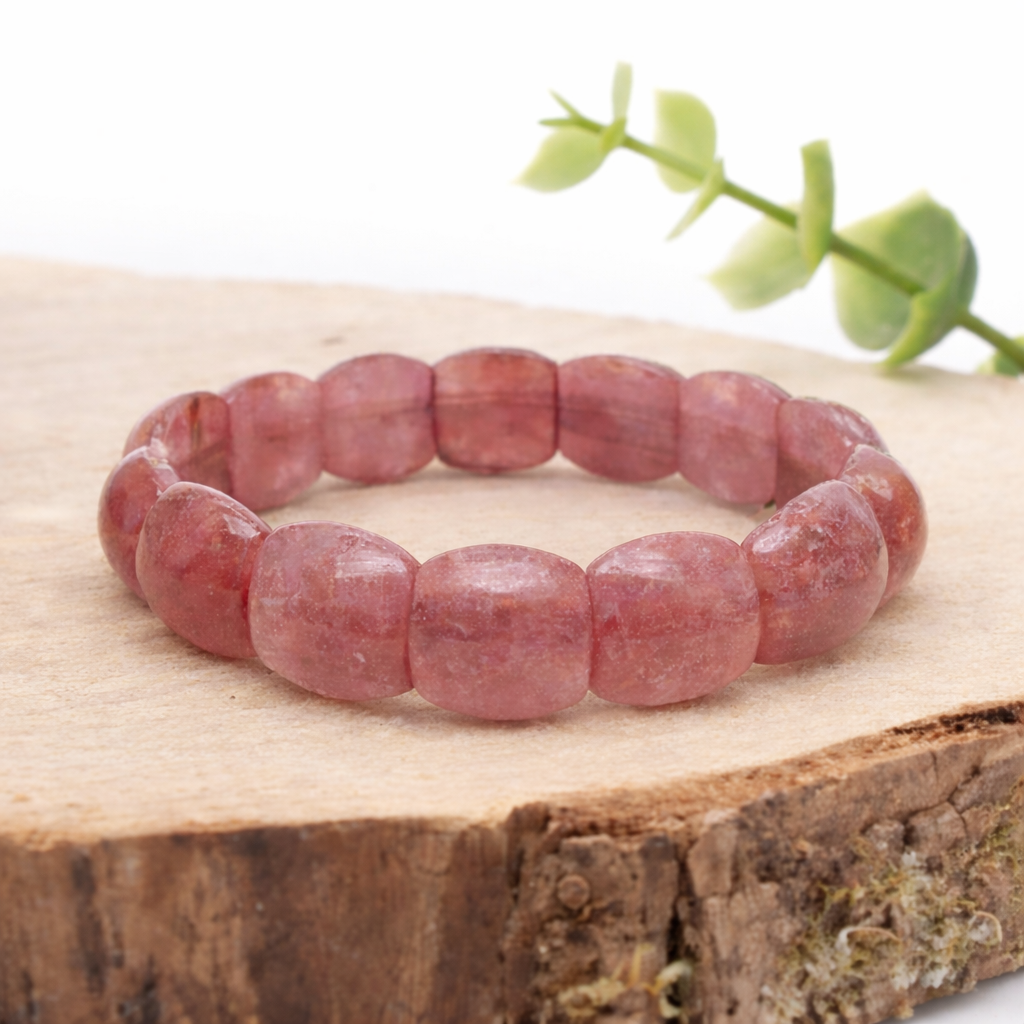 bracelet plaque quartz hématoide