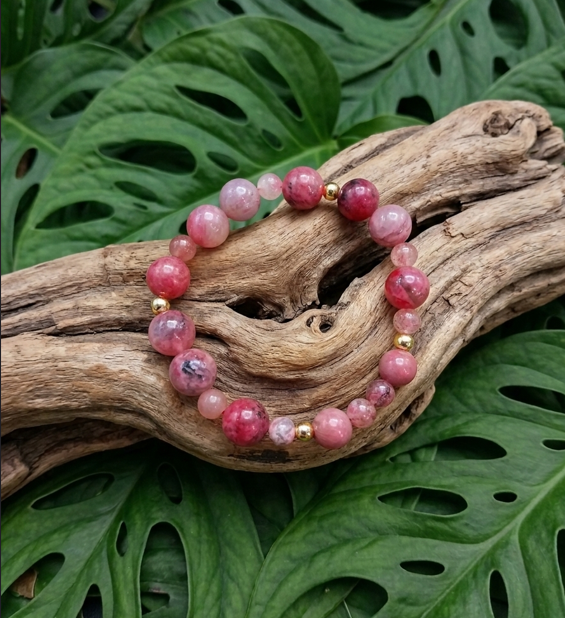 BRACELET RHODONITE PIERRE NATURELLE ROSE – Image 4