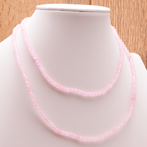 collier quartz rose 04mm en perle rose avec belle transparence.