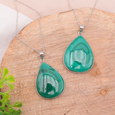 PENDENTIF MALACHITE DU CONGO QUALITÉ AA