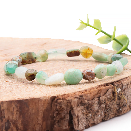 bracelet pierre roulée chrysoprase